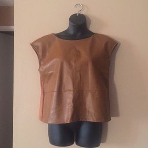 Faux leather top